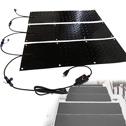 Heated Snow Melting Mats for Melting Snow and Ice Heated Entrances Walkway Mat No-Slip Stair Heating Outdoor Mats 2 in/h Melting Speed for Winter Snow Removal,10 * 15inch(25.4 * 38.1cm)