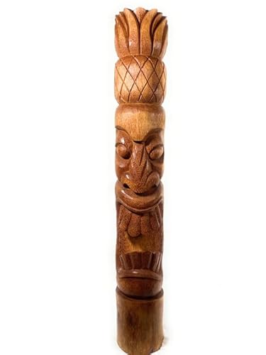 Tikimaster Outdoor Tiki Totem 7 Foot Natural Royal Palm Finish