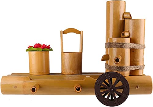 Garden Fountain Water Fountain Garden Bamboo Fountain Decor,Water Spout with Pump,Garden Decor,Waterfall,Outdoor Japanese Garden Feature Desktop Fountain Home Decor
