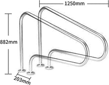 Pool Handrail Swimming Pool Safety Hand Rail Swimming Pool Handrails, 304 Stainless Steel Pool Hand Rail Easy-to-Install with Base, Stainless Steel Pool Railings for Garden Backyard Pools, E ( )