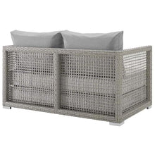 Afuera Living Wicker Patio Loveseat, Gray Finish, Synthetic PE Rattan and Powder-Coated Aluminum Frame, Water and UV-Resistant Cushions, 32" H x 52" W x 32" D Outdoor Furniture for Backyard or