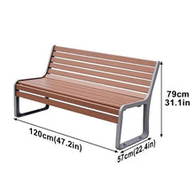 Sunyongfly Park Bench,Wooden seat,cast Iron Frame, Outdoor Garden Bench,Double Outdoor Bench, for Squares, Parks, and Residential Areas(Size:120cm)
