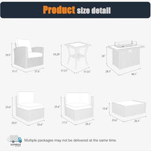 KHOLH Patio Furniture Set with Fire Pit Table, 15 Pieces Outdoor All-Weather Wicker Conversation Sectional Chair Sofa Set with 4 Swivel Chairs