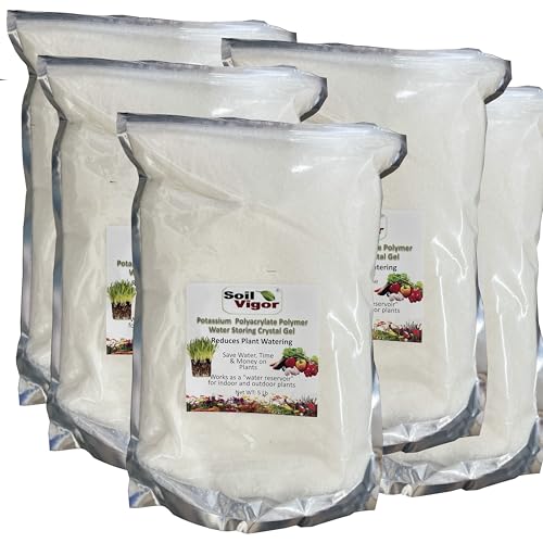 Soil Vigor Water Storing Crystals (Fine Granule) - Formerly Soil Moist SAP - Super Absorbent Polymer for Plants, Gardens & Lawns | Potassium Polyacrylate | Long-Lasting Soil Moisture Retention | 45 lb
