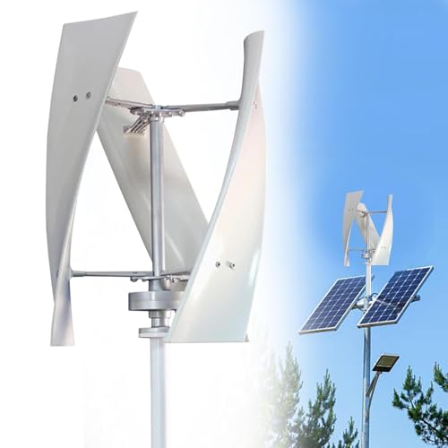 LQQYJSM 10000W Wind Turbine Generator, Low Speed 3 Blades Wind Turbine Kit Windmill Generator 12V 24V 48V 220V Portable Vertical Helix Wind Power Turbine Generator Kit with Controller,220V