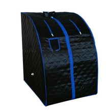 IOKGVEDD Sauna Heater, Portable Steam Tent Saunal,Stand Sauna Box,with Removable and Fumigator Single Home Sweating Bracket Bath for Home, Commercial(Black-Blue)
