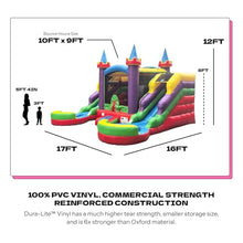 POP JUMP 16x17 Rainbow Castle Inflatable Jumper Dual Slide Pool