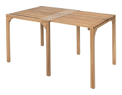 Riviera Extendable Dining Table Natural, Natural Dining Table, Modern Style, Solid Acacia Wood Rectangular Shape Tabletop, Solid Acacia Wood, Outdoor Dining, 33.5~59.1" W x 33.5" D x 29.9" H