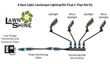 LawnShine Premium Brass Landscape Lighting Kit - 4 Spot Lights with LED Bulbs - Safe & Simple Installation with DIY Plug n’ Play Technology (Midnight Bronze), 4 Spot Light Kit