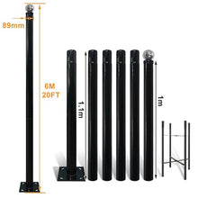 XYIANG Outdoor Street Light Pole, Solar Split Lamp Post, Galvanized Steel Lights Poles with Mounting Accessory, for Street, Backyard, Park, Parking, Patio, Driveway Pathway(6M/20Ft)