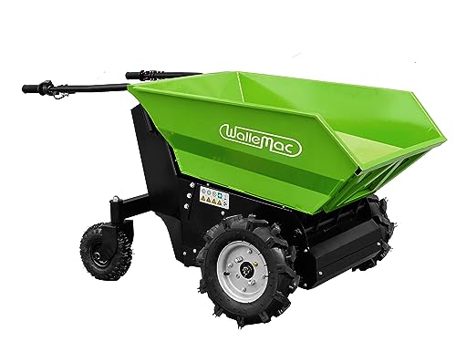 Wallemac 1100lb Loading Capacity 48V Battery Powered Electric Wheelbarrow Green