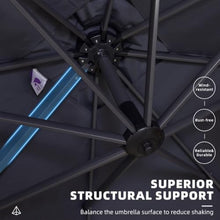 OROTLECT 132'' X 108'' Rectangular Cantilever Gray Umbrella With Base In Ground And Crank Lift Counter Weights Included