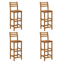 QINXIXINAIXI 5 Piece Patio Bar Set Solid Acacia Wood