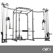 Valor Fitness BD-33BCCL Power Rack w/LAT Pull and Cable Crossover - Black