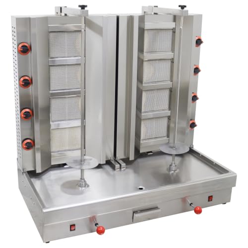 EQCOTWE Commercial LPG Gas Shawarma Machine Rotary Gyro Kebab Grill 110V
