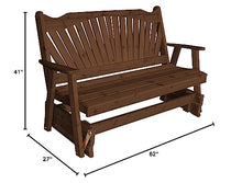 Furniture Barn USA Cedar 5' Fanback Glider, Mushroom Stain