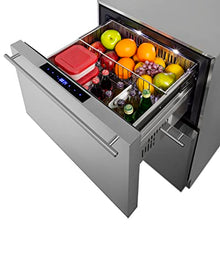 Summit 24” Two Drawer Refrigerator-Freezer, 3.32 cu.ft.Capacity, ADA Compliant, Stainless Steel, Panel Ready Capable*- ADRF244CSS (*Panels not include)