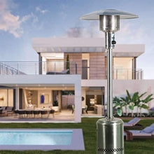 Outdoor Gas Patio Heater Radiator with Tip Over Protection Free Standing Indoor Outdoor Heaters Waterproof Instant Warm for Garden Garage-Stainless Steel And Rain Shield 230cm (90in) (230cm (90in
