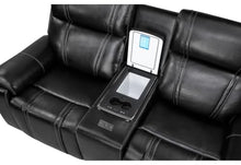 Global Furniture U8880 Leather Power Reclining Loveseat w/Cooler in Black