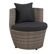 Alaterre Furniture Bistro All-Weather Conversation Set with Two Round Chairs and Glass Top Table Coffee