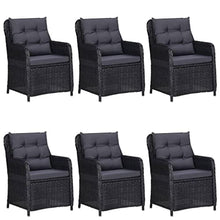 AJSEOYBS Outdoor Patio Set,Outdoor Garden Furniture,7 Piece Patio Dining Set Black,for Deck, Patio, Garden, Poolside, Backyard