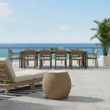 Kobalt Beige Rattan Round Outdoor Side table with Sintered Stone Table Top