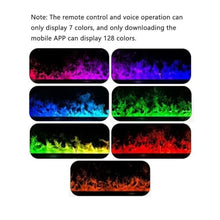 Fireplace 128-color Adjustable Mist Fireplace, Ultra-thin Steam 3D Simulated Flame Decoration, with Remote Control and Panel Control Fireplace 3D Fireplaces ( Color : Brushed stainless steel , Size :