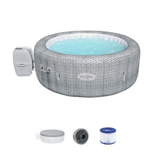 Bestway Coleman Honolulu AirJet Inflatable Hot Tub with EnergySense Cover & 4-Pack SaluSpa Non-Slip Spa Seat Gray