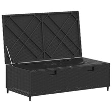 VGLQNRPT 4-Piece Outdoor Sofa Set with Storage, Patio Garden Bench Furniture with Acacia Wood Seat and Steel Frame, Modern Black Garden Seating for Backyard
