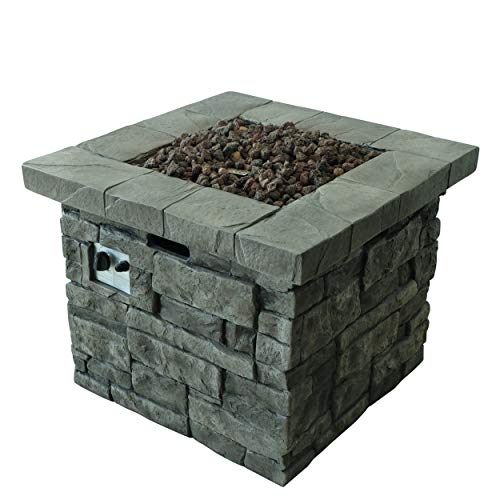 Christopher Knight Home Angeles Outdoor Square Fire Pit - 40,000 BTU, Grey