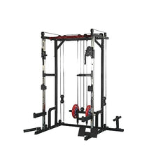 AiAigpt Squat Rack Power Cage with LAT Pulldown 1400 lb Capacity Orange+Black