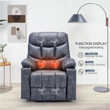 HTERWQEA Electric Power Lift Recliner Chair for Seniors, Heavy Duty Adjustable Lounge Sofa with Heated Vibration Massage, Comfortable Living Room Furniture, 2 Cup Holders