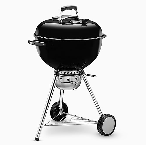 Portable Charcoal Grill with Wheels, BBQ Coal Kettle Grills with Anti-scald Handle, Built-in Thermometer and Collapsible Grill, Space-saving and Easy To Clean, For Travel, Outdoor Cooking