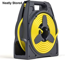 FENOKD Portable Hose Pipe Reel,Portable Retractable Garden Water Hose Reel Cart, Hideaway Hose Reel Box with Hose Includes Multifunction Spray Nozzle.with 20m Hose