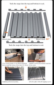 6 Pack Gray Metal Insulated Roofing Panels - Weatherproof Gazebo Replacement Roof Sheets, Ceiling Cladding for Pergola & Balcony Cover (L 1150mm / 45.2")(Brown,L 1500mm(59"))