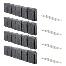 Beuta Landscape Edging | Garden Edging Border | Polyrock Block XL for Lawn Edging, Flower Beds & Yard Edging – 4 Pack | Each Section Has 6 Blocks 48" L x 4" W x 9.5" H | 12 Spikes | Charcoal