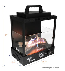 Flame King ALOGFIRE Propane Ambiance Log Fireplace Heater, Clean and Smokeless Dancing Flames, Indoor and Outdoor Use, for Campers, Patios, and Workshops