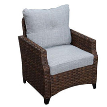 Courtyard Casual 5240 Costa Mesa 5-Piece Seating Set with Loveseat, Club Chairs, End Table & Gas Fire Pit Brown