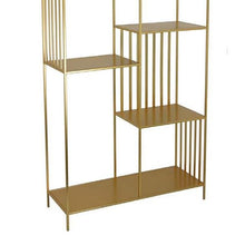 Benzara Tandum Plant Display Stand, Gold Metal 6 Shelves, Modern 71 Inch