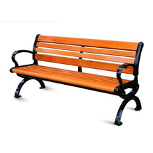 Sunyongfly Outdoor Garden Bench,Park Bench,Wooden seat,cast Iron Frame, Double Outdoor Bench, for Squares, Parks, and Residential Areas(Size:120cm)