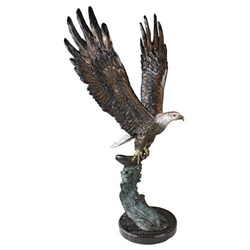 Design Toscano KW56604 Majestic Eagle Statue 3 Foot Brown Sepia and Green Verdigris
