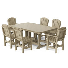 Wildridge® Heritage 44”x72” Dining Table Set, Weathered Wood - Outdoor All-Weather Poly Dining Furniture for Patio, Porch, Deck