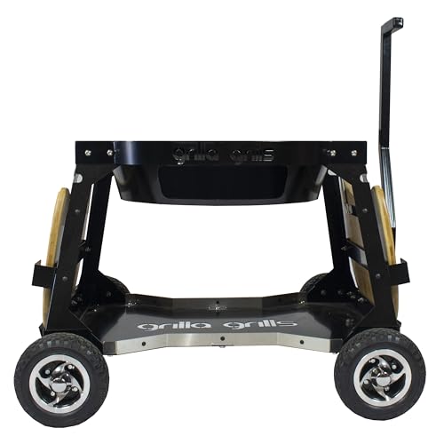 Grilla Grills Kamado Pro Cart with 8in Solid Tires, 14-Gauge Steel Frame, All Terrain Capabilities for Grilling, Kamado Carts, Fits Green Egg, Kamado Joe, Lonestar, Pitboss, Grilla Kamado Grills