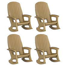 Semco Rockaway Heavy Duty All Weather Rocking Chair, Taupe, 4 Pack