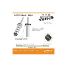 Power Systems Women's 15kg Olympic Bar Stainless Steel Silver