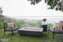 Elementi Hampton Gas Fire Pit Bundle Concrete Fire Table, Outdoor Fire Pit Electronic Ignition | Canvas Cover, Lava Rock Included | Free AMS Wind Guardt | Dark Gray (Propane Gas)