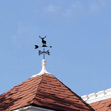 RWGOVLU Metal Weathervane with Elk Ornament, Garden Weather Vane Wind Vane Wind Direction Indicator Professional Measuring Tool Garden Yard Roof Mount Ornament