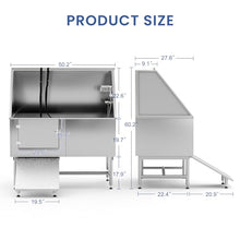 Wanttii Professional Stainless Steel Dog Bathing Station Silver