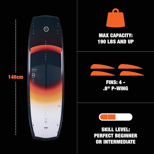 Hyperlite Baseline Wakeboard + Remix Bindings Wakeboard Package Black/Orange 146cm