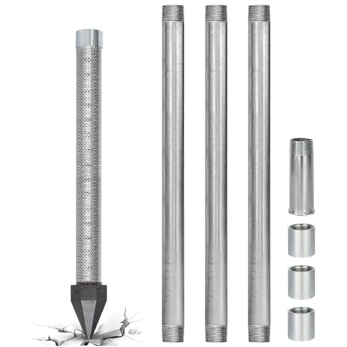 Stainless Steel Well Point Kit with 36-Inch Sand Point and Galvanized Drive Pipes for Diy Water Well Drilling equipped 60-gauge stainless steel heavy-duty build it's dependable choice shallow (4MKit)